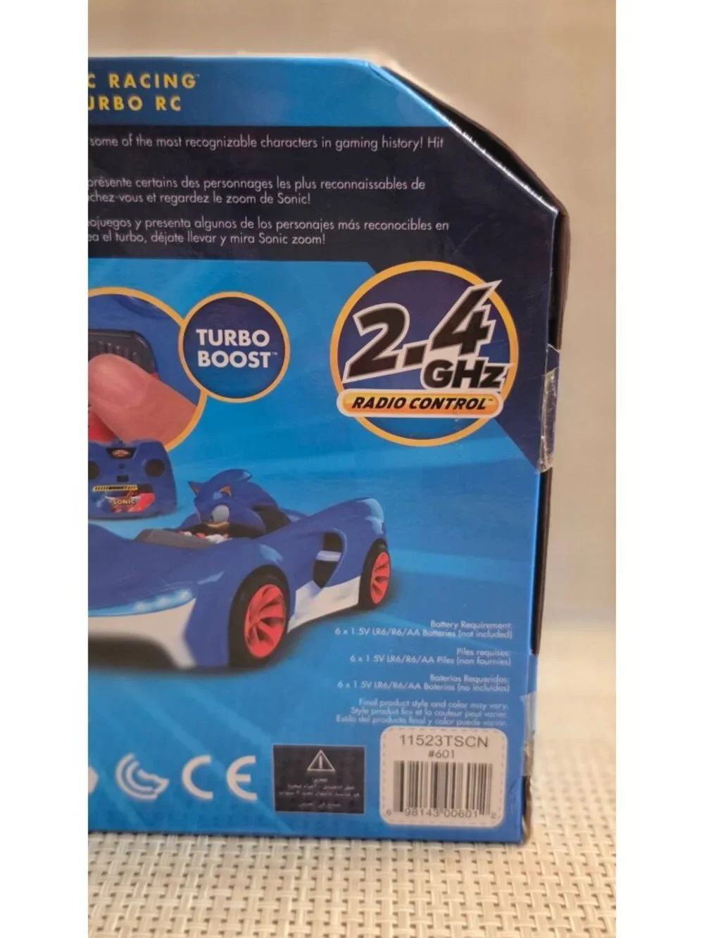 SONIC THE HEDGEHOG RADIO CONTROLLED CAR TURBO BOOST TEAM SONIC RACING RC 2.4 GHZ